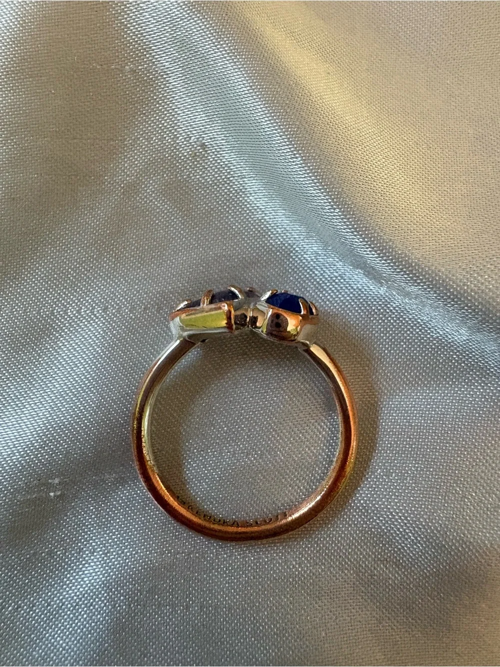 Damaged Kendra Scott Heart Ring with Blue and Purple Gemstones size 9